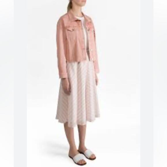 LAUREN RALPH LAUREN Mitered Stripe Berry Multi Lightweight Midi Shirt Size 8 - Picture 9 of 11